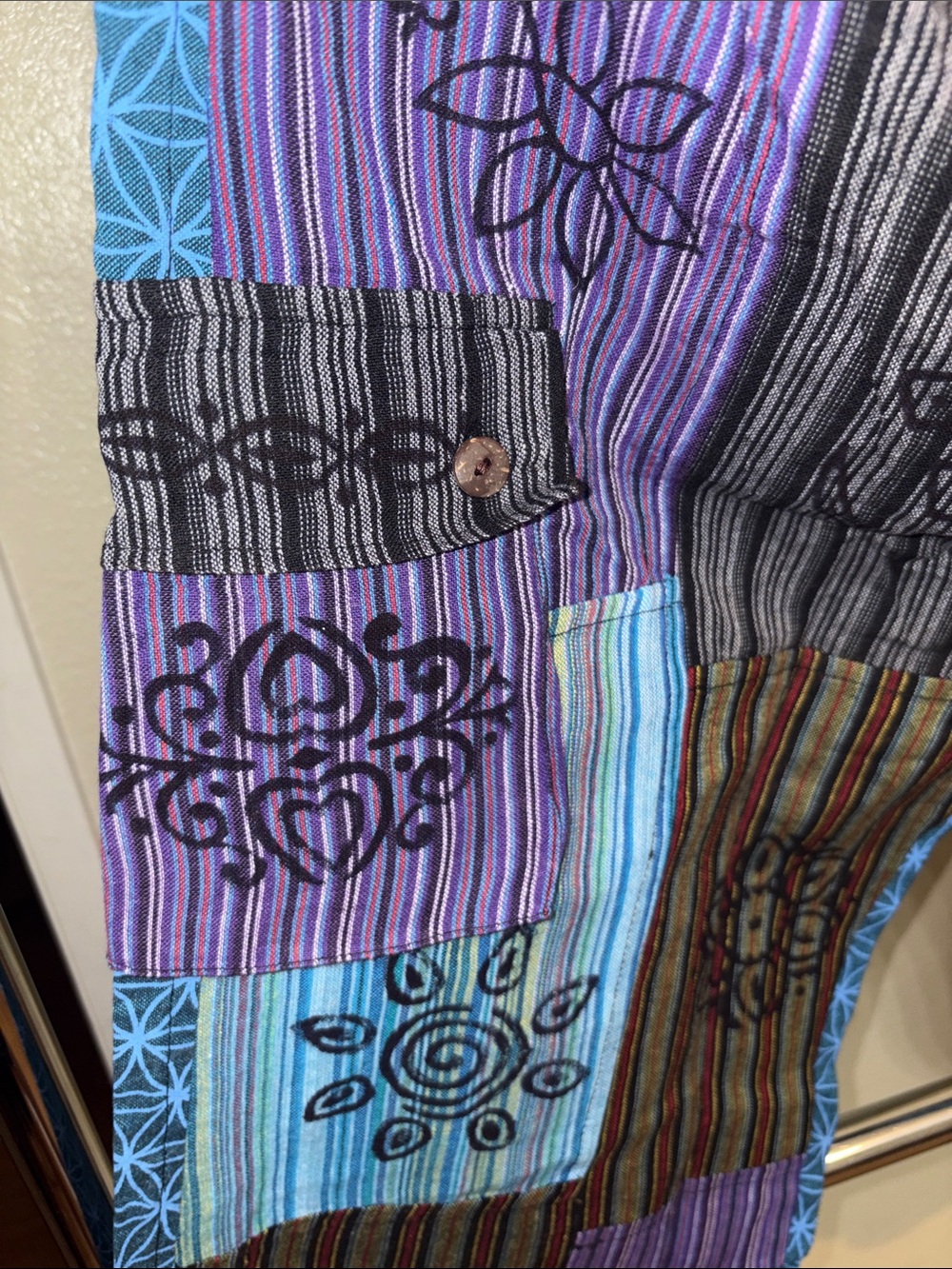 #168 2XL iHeartRaves Island Blue Harem Pants with Purple Accents - Picture 6 of 6